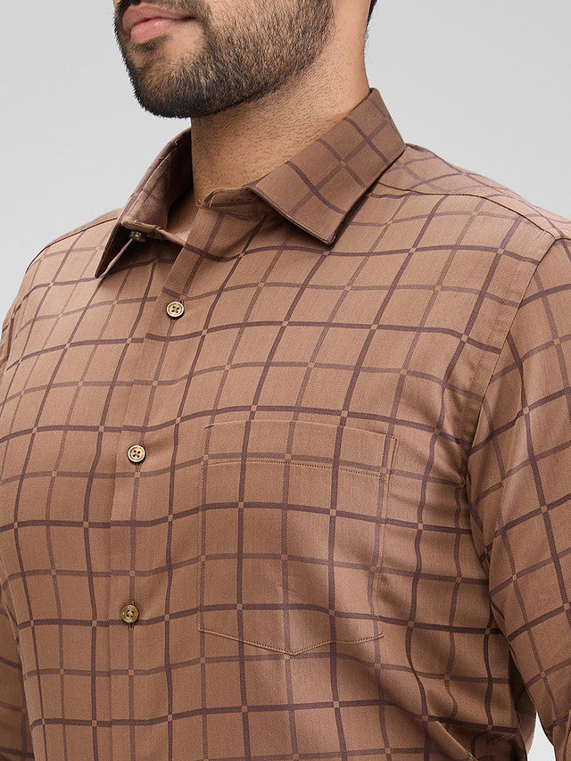 Park Avenue Brown Formal Shirt