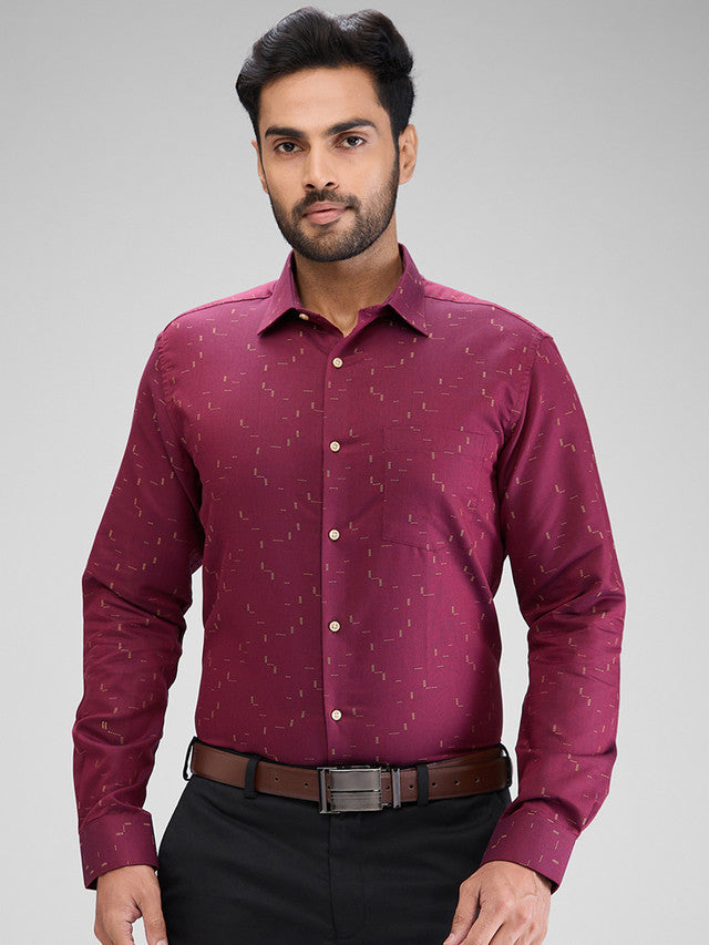 Park Avenue Maroon Formal Shirt