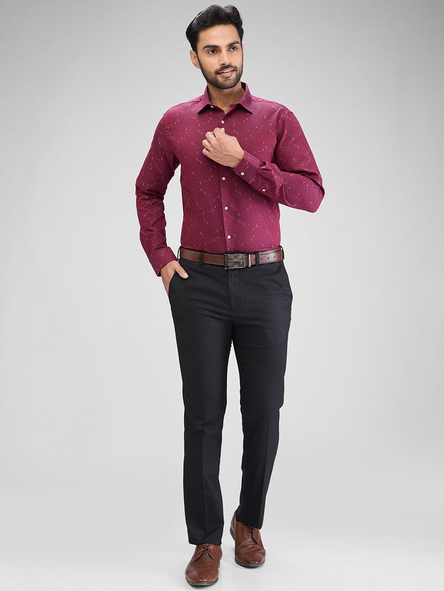 Park Avenue Maroon Formal Shirt