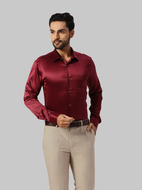 Park Avenue Maroon Formal Shirts
