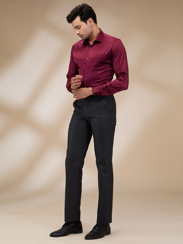 Park Avenue Maroon Formal Shirt