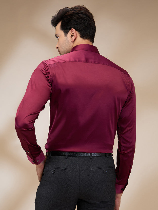 Park Avenue Maroon Formal Shirt
