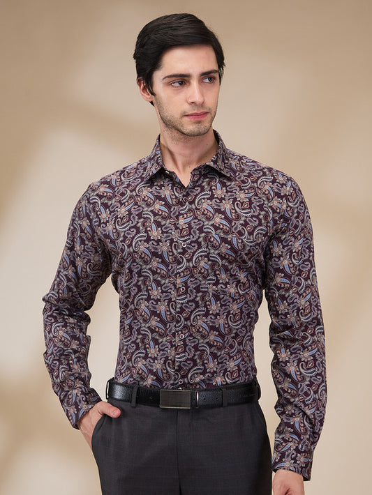 Park Avenue Maroon Formal Shirt