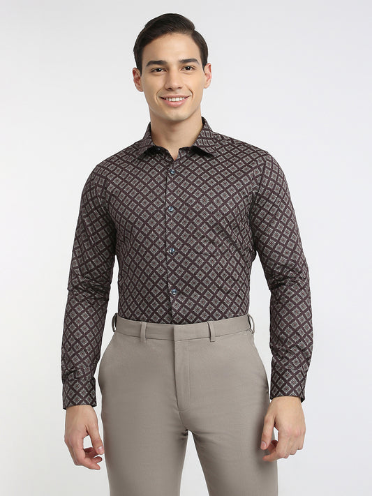 Park Avenue Maroon Formal Shirt