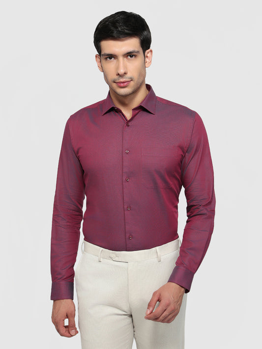 Park Avenue Maroon Formal Shirt