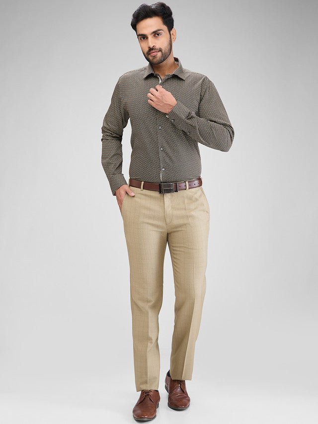 Park Avenue Khaki Formal Shirt