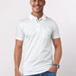 Men White Slim Fit Print Cotton Round Neck Collar Polo T-Shirt