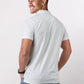 Men White Slim Fit Print Cotton Round Neck Collar Polo T-Shirt