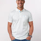 Men White Slim Fit Print Cotton Round Neck Collar Polo T-Shirt