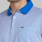 Park Avenue Blue Printed Slim Fit Cotton T-Shirt