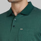 Park Avenue Men Green Printed Slim Fit Half Sleeve Polo Neck T-Shirt