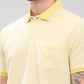 Park Avenue Yellow Structure Slim Fit Cotton T-Shirt