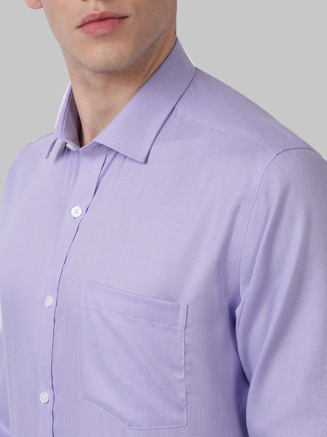 Park Avenue Men Violet Self Design Regular Fit Full Sleeve Ainsley Collar Shirt