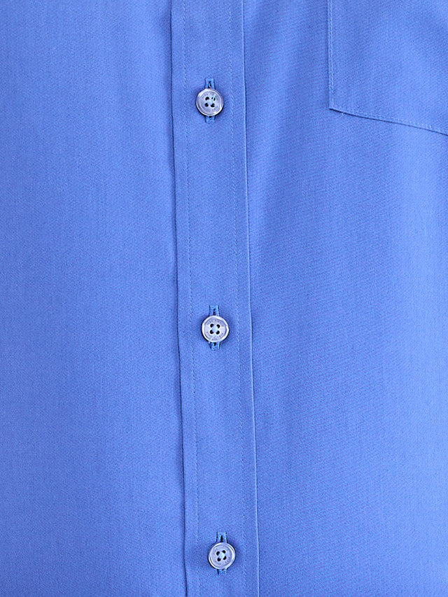 Park Avenue Blue Solid Regular Fit Cotton Formal Shirt