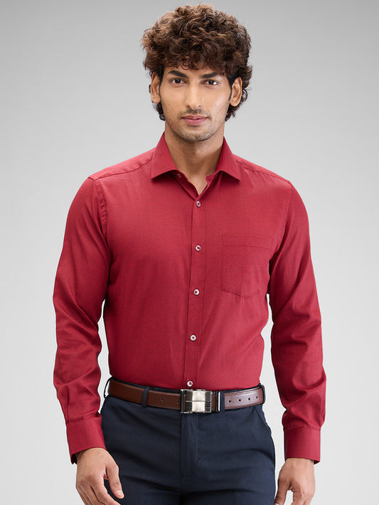 Park Avenue Maroon Formal Shirt