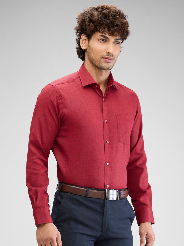 Park Avenue Maroon Formal Shirt