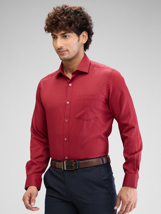 Park Avenue Maroon Formal Shirt