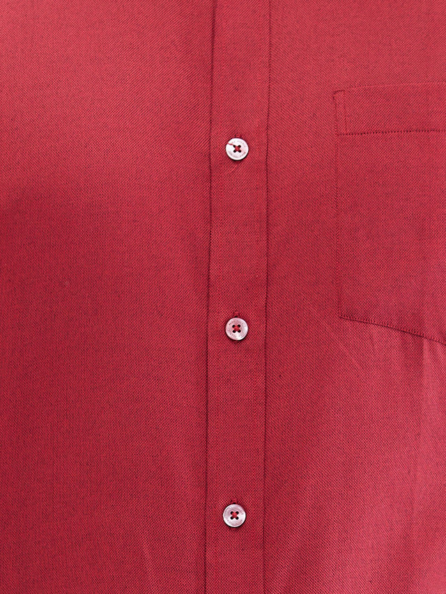 Park Avenue Maroon Structure Regular Fit Cotton Blend Formal Shirt