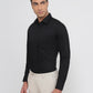 Park Avenue Men Black Regular Fit Structure Formal Shirt