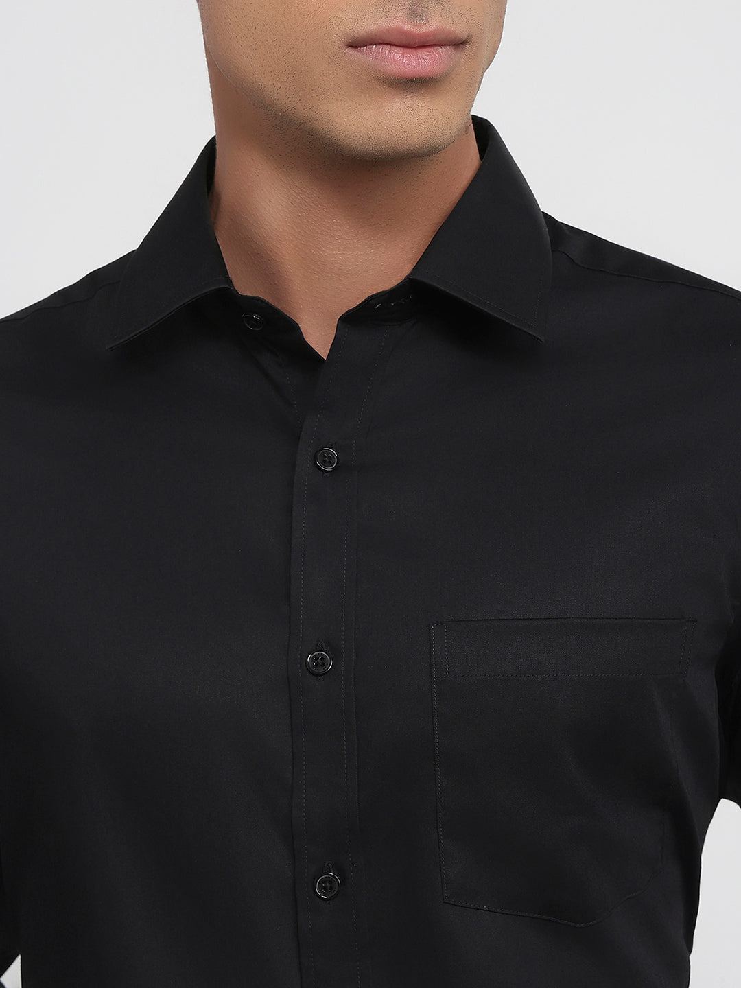 Park Avenue Men Black Regular Fit Structure Formal Shirt