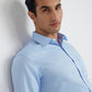 Men White Regular Fit Structure Cotton Full Sleeve Shirts