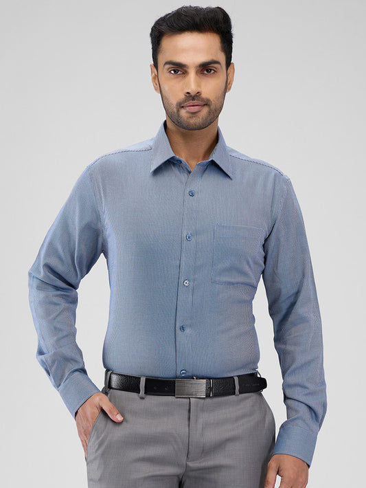 Park Avenue Men Blue Regular Fit Structure Formal Shirt