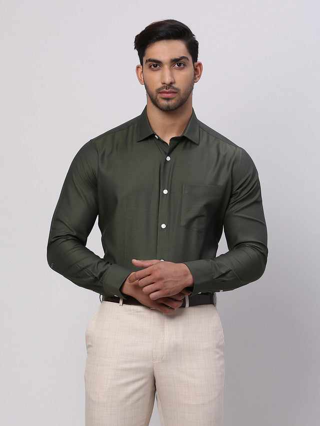 Park Avenue Green Formal Shirt