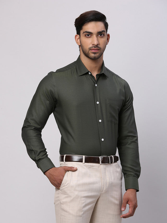 Park Avenue Green Formal Shirt