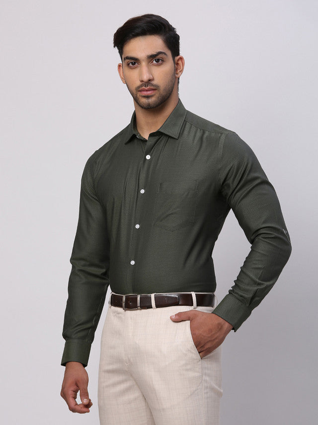 Park Avenue Green Formal Shirt