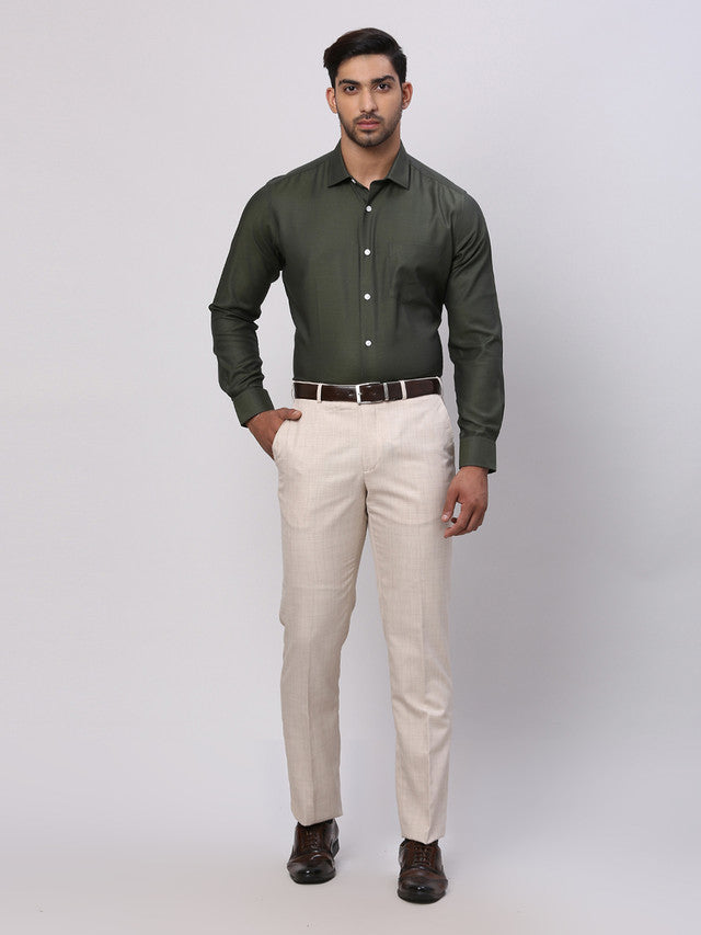 Park Avenue Green Formal Shirt