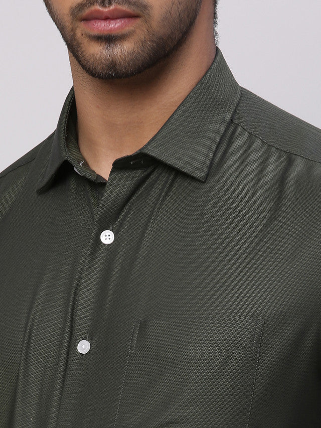 Park Avenue Green Formal Shirt