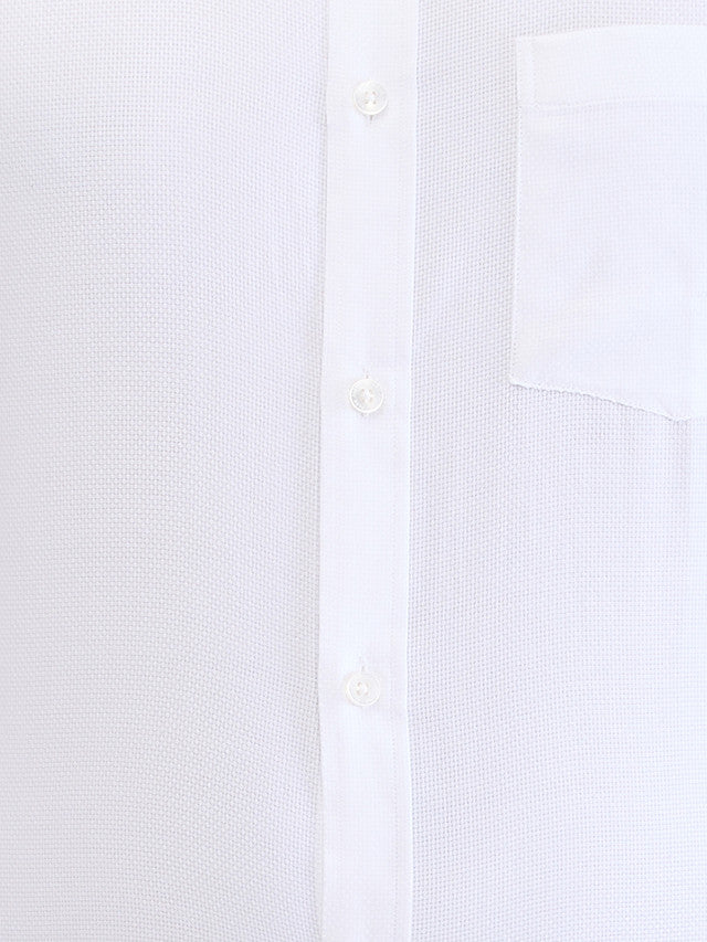 Park Avenue White Structure Regular Fit Cotton Formal Shirt