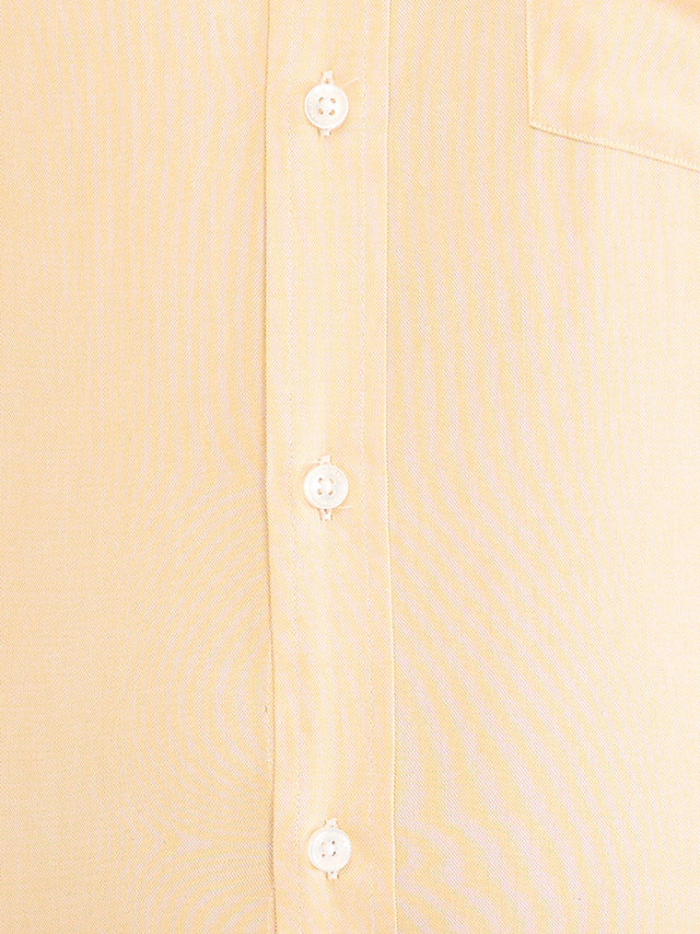 Park Avenue Yellow Solid Regular Fit Cotton Formal Shirt