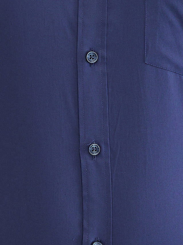 Park Avenue Blue Solid Regular Fit Cotton Formal Shirt