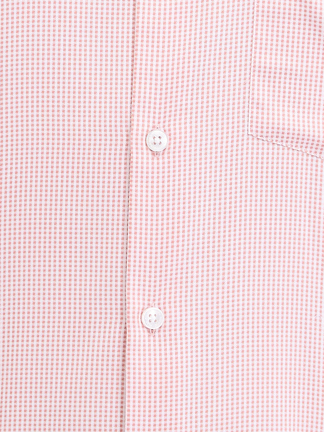 Park Avenue Men Pink Checks Regular Fit Cotton Formal Shirt