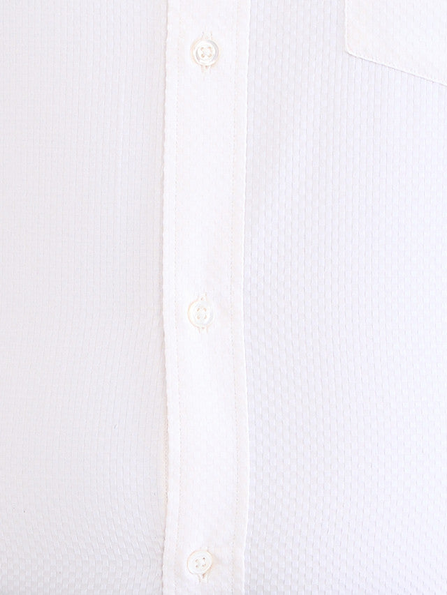 Park Avenue White Structure Regular Fit Cotton Formal Shirt