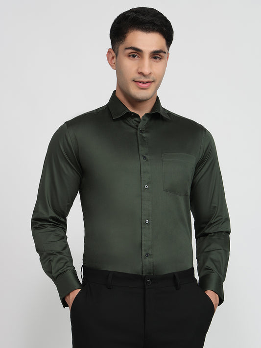 Park Avenue Green Formal Shirt
