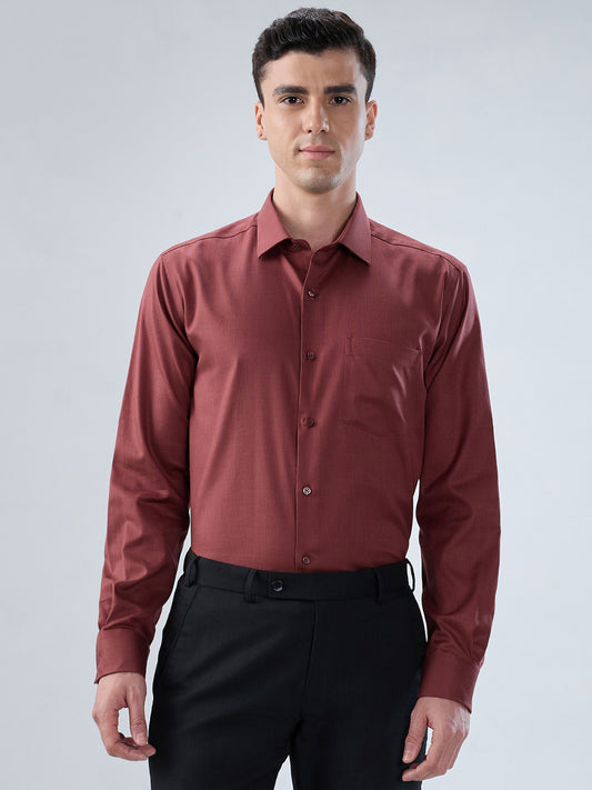 Park Avenue Maroon Formal Shirt