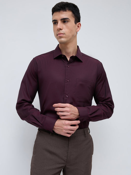Park Avenue Maroon Formal Shirt