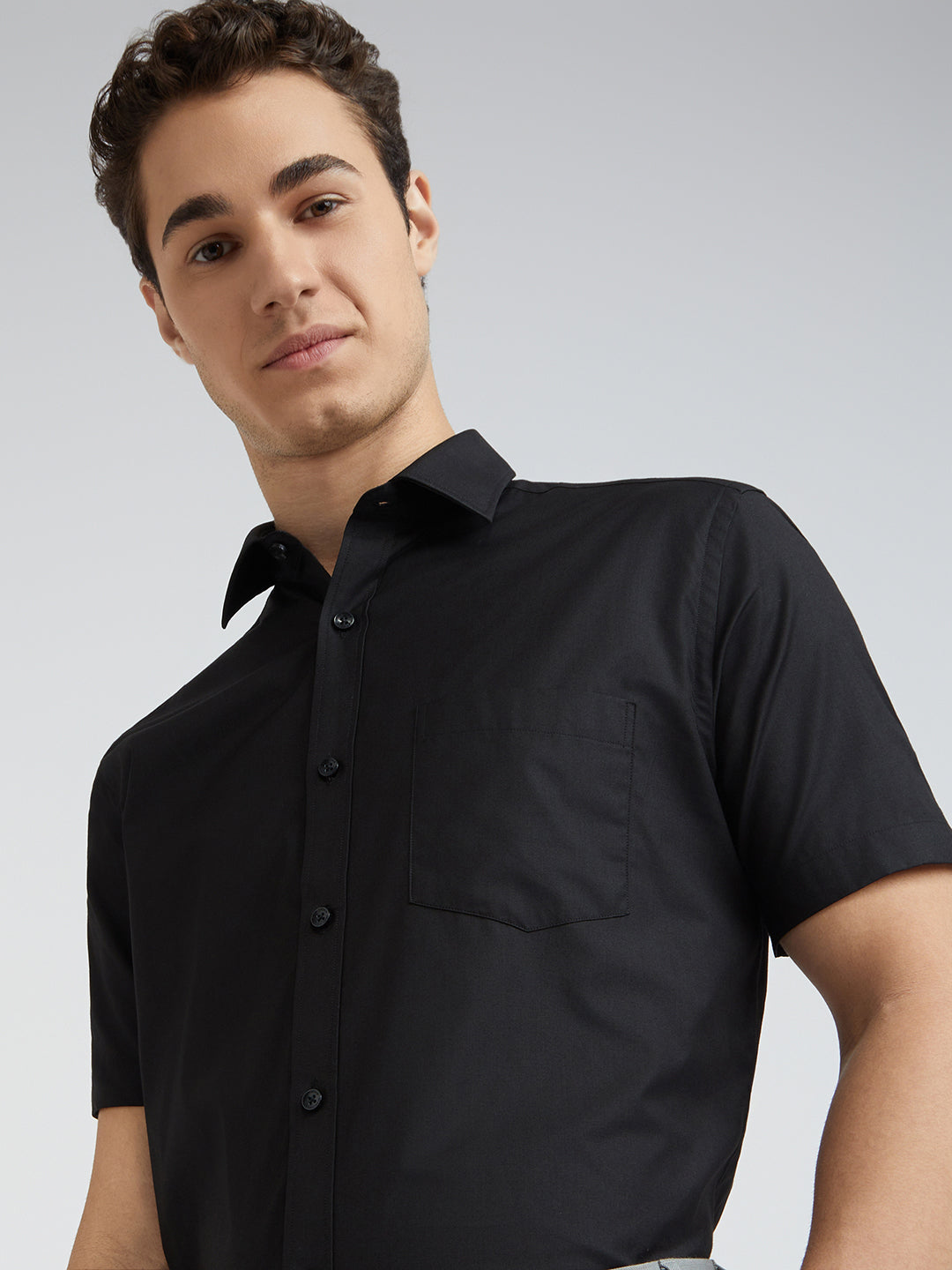 Park Avenue Men Black Regular Fit Formal Shirt