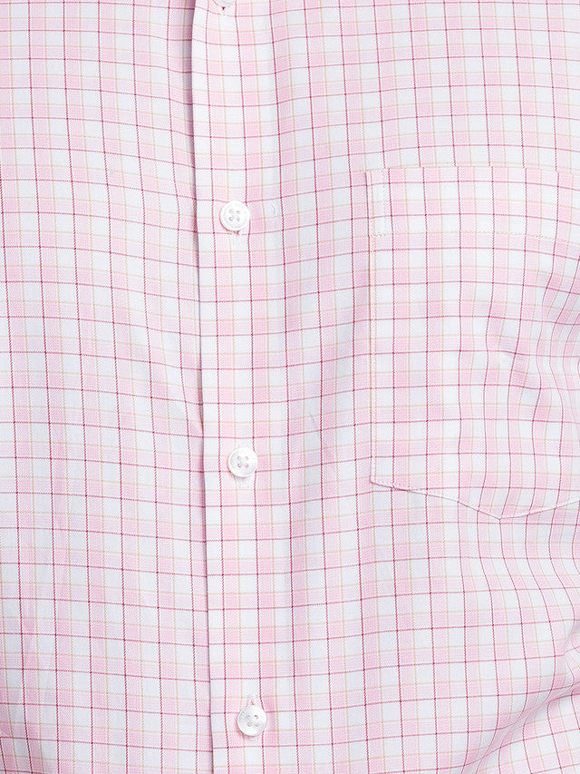 Park Avenue Red Checks Regular Fit Cotton Formal Shirt