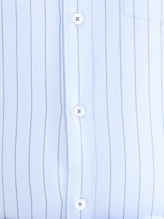 Park Avenue Blue Stripe Regular Fit Cotton Formal Shirt