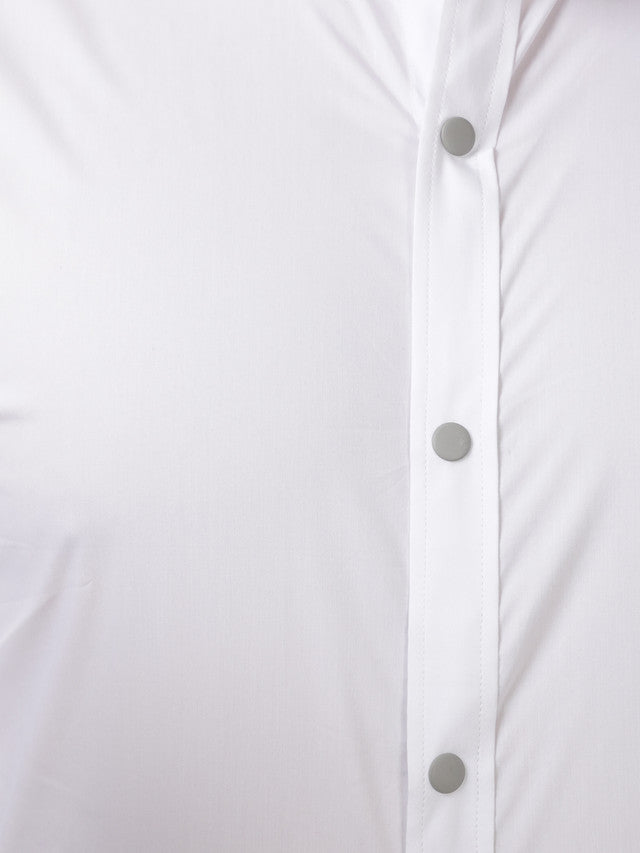 Park Avenue White Solid Super Slim Fit Cotton Blend Formal Shirt