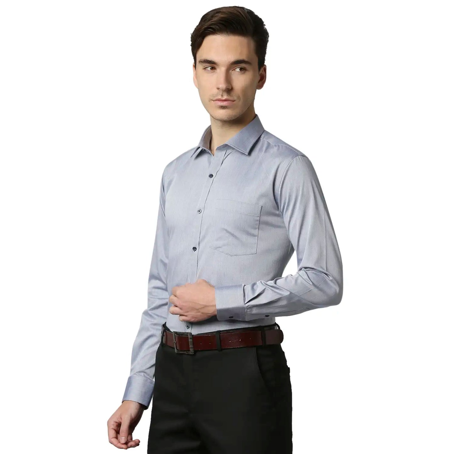 Men Slim Fit Dark Grey Shirt