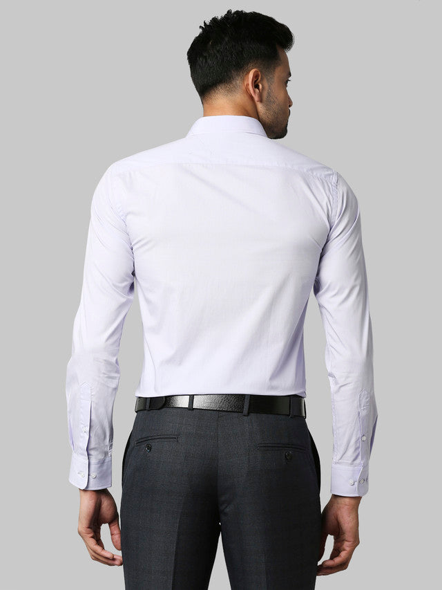 Park Avenue Men Violet Solid Slim Fit Full Sleeve Semi Cut Away Collar Shirt