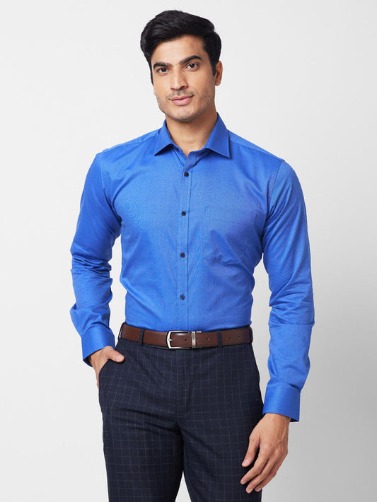 Park Avenue Men Blue Slim Fit Fil-A-Fil Formal Shirt