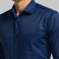 Park Avenue Men Blue Solid Slim Fit Full Sleeve Semi Cut Away Collar Shirt