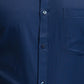 Park Avenue Men Blue Solid Slim Fit Full Sleeve Semi Cut Away Collar Shirt