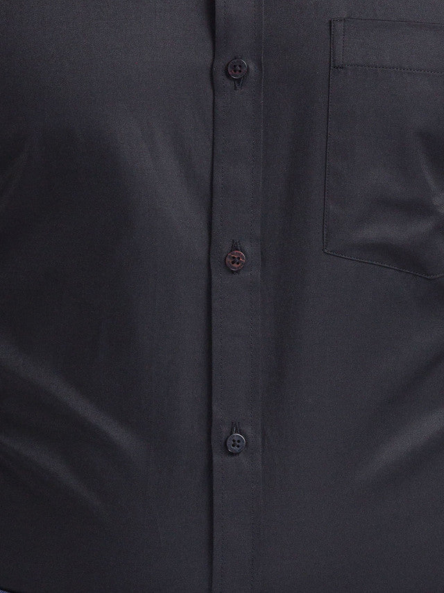 Park Avenue Black Plain Slim Fit Cotton Blend Formal Shirt