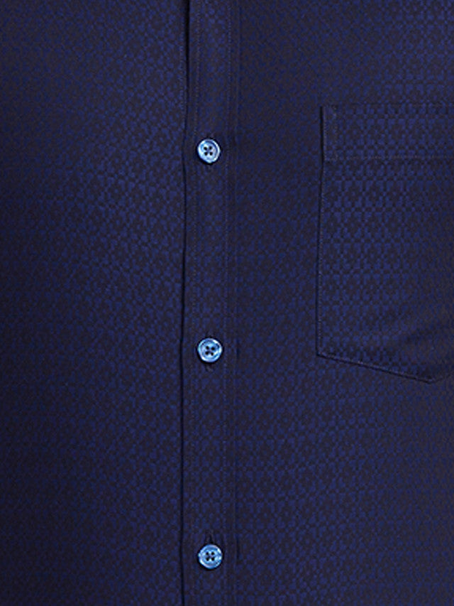 Park Avenue Blue Structure Slim Fit Cotton Formal Shirt